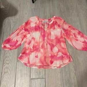 LIKE NEW! Women's Tommy Bahama Pink Tie Dye Peasant Top - XS